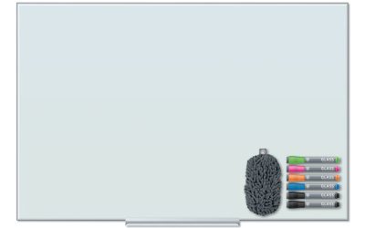 Floating Glass Dry Erase Board, 35 x 23, White