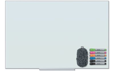 Floating Glass Dry Erase Board, 47 x 35, White