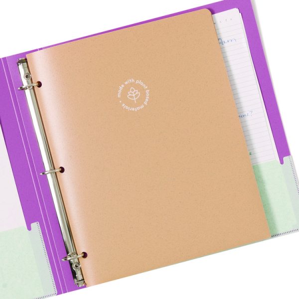U-Eco Poly Two-Pocket Folders, Three-Hole Punched, Poly/Wheat Straw, 11 x 8.5, Assorted,12/Pack - Image 8