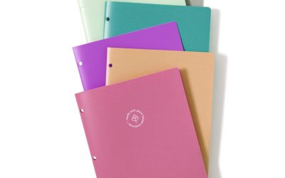 U-Eco Poly Two-Pocket Folders, Three-Hole Punched, Poly/Wheat Straw, 11 x 8.5, Assorted,12/Pack