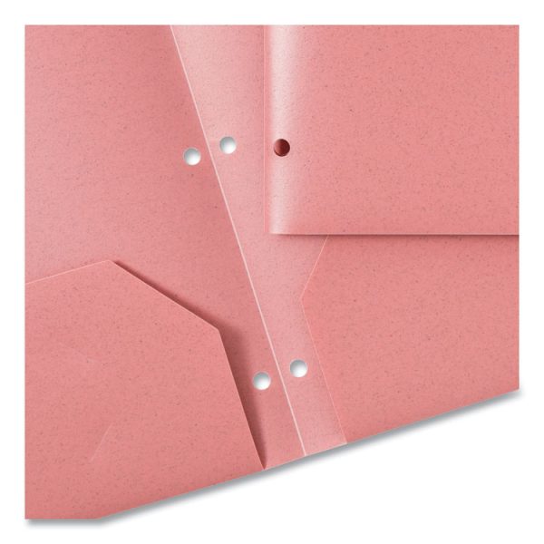 U-Eco Poly Two-Pocket Folders, Three-Hole Punched, Poly/Wheat Straw, 11 x 8.5, Assorted,12/Pack - Image 5