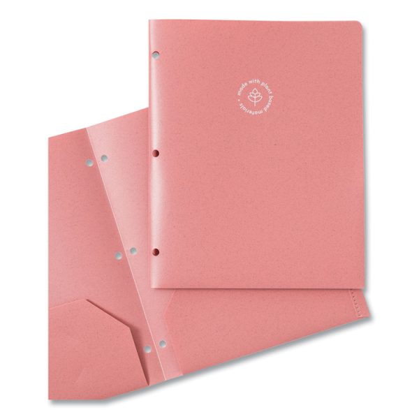 U-Eco Poly Two-Pocket Folders, Three-Hole Punched, Poly/Wheat Straw, 11 x 8.5, Assorted,12/Pack - Image 7