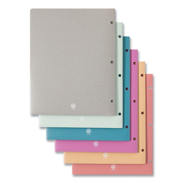 U-Eco Poly Two-Pocket Folders, Three-Hole Punched, Poly/Wheat Straw, 11 x 8.5, Assorted,12/Pack - Image 9