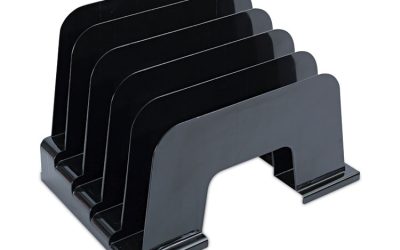 Recycled Plastic Incline Sorter, 5 Sections, Letter Size Files, 13.25″ X 9″ X 9″, Black