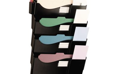Grande Central Filing System, 4 Sections, Legal/Letter Size, Wall Mount, 16.63″ x 4.75″ x 27.5″, Black, 4/Pack