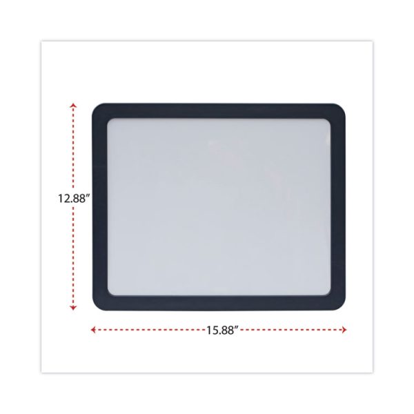 Recycled Cubicle Dry Erase Board, 15.88 x 12.88, White Surface, Charcoal Plastic Frame - Image 2