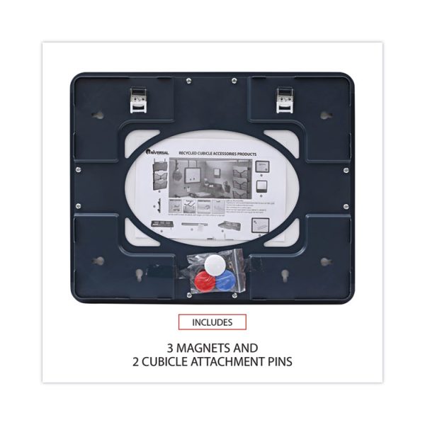 Recycled Cubicle Dry Erase Board, 15.88 x 12.88, White Surface, Charcoal Plastic Frame - Image 3