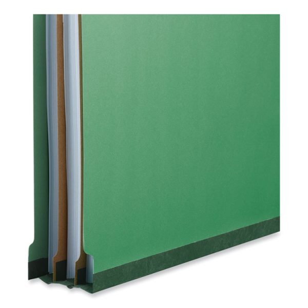 Bright Colored Pressboard Classification Folders, 2" Expansion, 1 Divider, 4 Fasteners, Legal Size, Emerald Green, 10/Box - Image 4