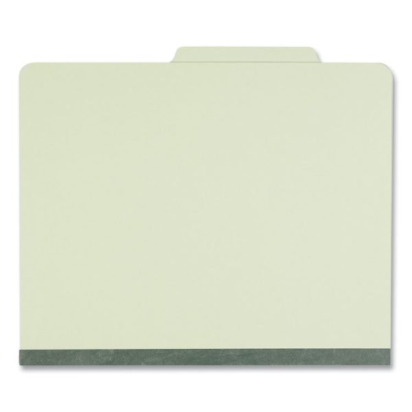 Four-Section Pressboard Classification Folders, 2" Expansion, 1 Divider, 4 Fasteners, Letter Size, Green Exterior, 10/Box - Image 4