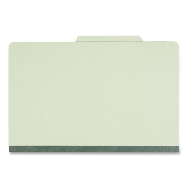 Four-Section Pressboard Classification Folders, 2" Expansion, 1 Divider, 4 Fasteners, Legal Size, Green Exterior, 10/Box - Image 3