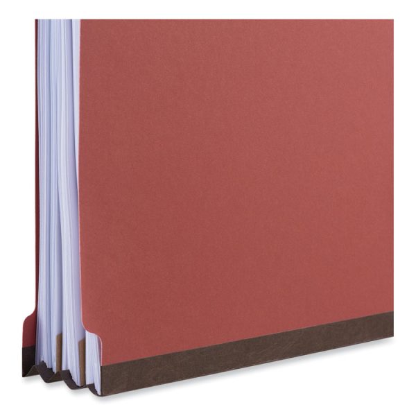 Deluxe Six-Section Pressboard End Tab Classification Folders, 2 Dividers, 6 Fasteners, Letter Size, Bright Red, 10/Box - Image 4