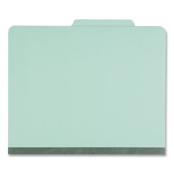 Six-Section Classification Folders, Heavy-Duty Pressboard Cover, 2 Dividers, 6 Fasteners, Letter Size, Light Green, 20/Box - Image 3