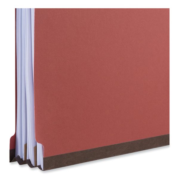 Six-Section Classification Folders, Heavy-Duty Pressboard Cover, 2 Dividers, 6 Fasteners, Letter Size, Brick Red, 20/Box - Image 4