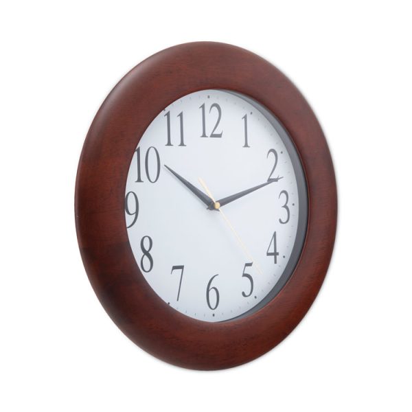 Round Wood Wall Clock, 12.75" Overall Diameter, Cherry Case, 1 Aa (sold Separately) - Image 3