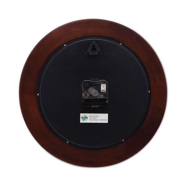 Round Wood Wall Clock, 12.75" Overall Diameter, Cherry Case, 1 Aa (sold Separately) - Image 4