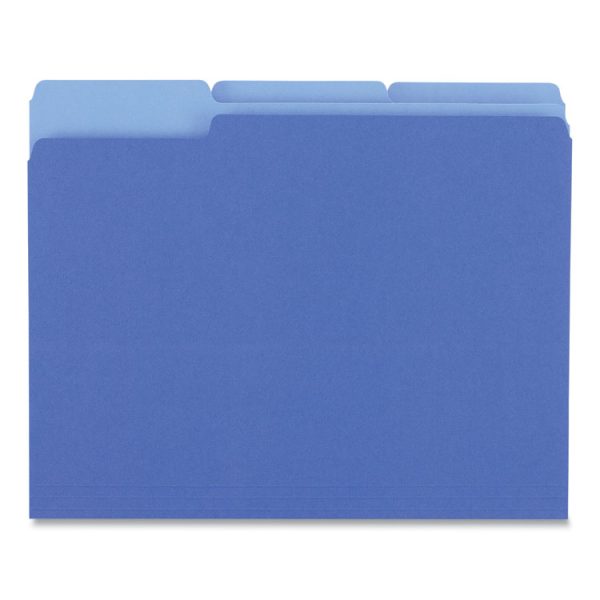 Deluxe Colored Top Tab File Folders, 1/3-Cut Tabs: Assorted, Letter Size, Blue/Light Blue, 100/Box - Image 4