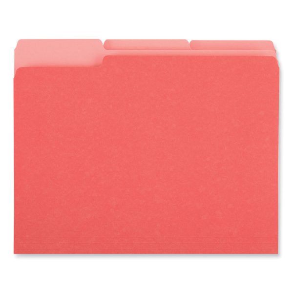 Deluxe Colored Top Tab File Folders, 1/3-Cut Tabs: Assorted, Letter Size, Red/Light Red, 100/Box - Image 3