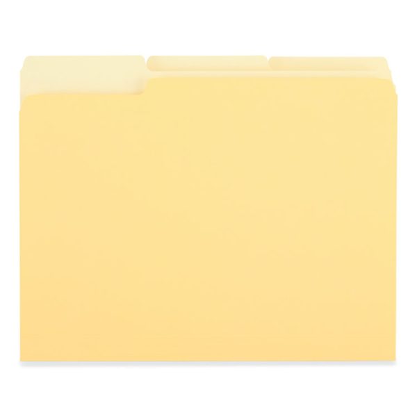 Deluxe Colored Top Tab File Folders, 1/3-Cut Tabs: Assorted, Letter Size, Yellow/Light Yellow, 100/Box - Image 3