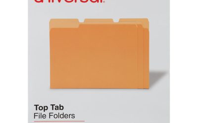 Deluxe Colored Top Tab File Folders, 1/3-Cut Tabs: Assorted, Letter Size, Orange/Light Orange, 100/Box