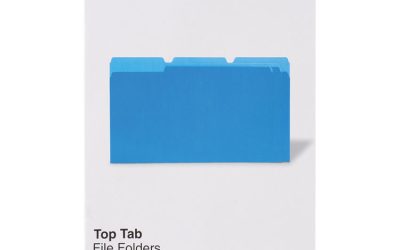 Deluxe Colored Top Tab File Folders, 1/3-Cut Tabs: Assorted, Legal Size, Blue/Light Blue, 100/Box