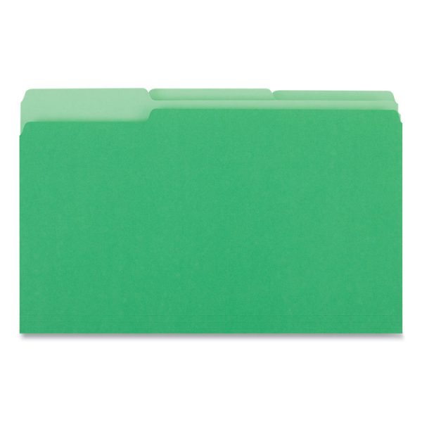 Deluxe Colored Top Tab File Folders, 1/3-Cut Tabs: Assorted, Legal Size, Bright Green/Light Green, 100/Box - Image 3