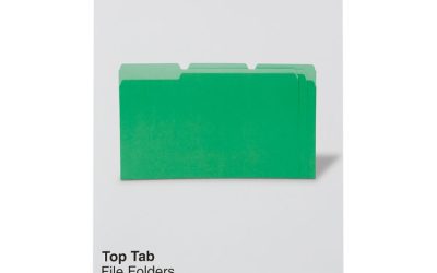Deluxe Colored Top Tab File Folders, 1/3-Cut Tabs: Assorted, Legal Size, Bright Green/Light Green, 100/Box
