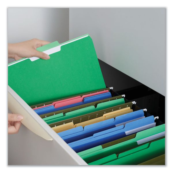 Deluxe Colored Top Tab File Folders, 1/3-Cut Tabs: Assorted, Legal Size, Bright Green/Light Green, 100/Box - Image 4