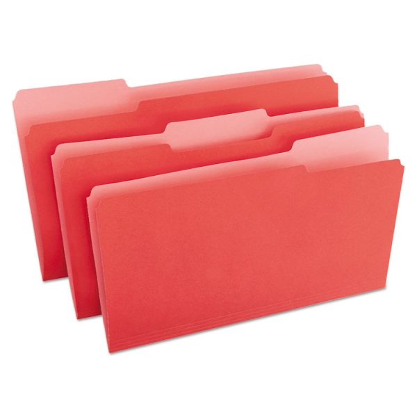 Deluxe Colored Top Tab File Folders, 1/3-Cut Tabs: Assorted, Legal Size, Red/Light Red, 100/Box - Image 5