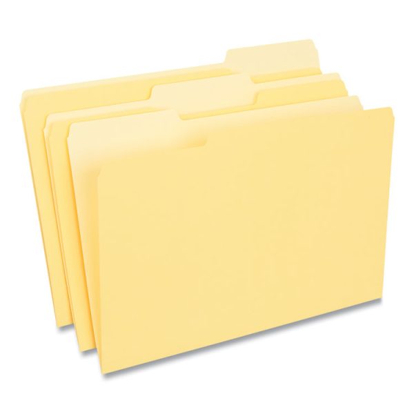 Deluxe Colored Top Tab File Folders, 1/3-Cut Tabs: Assorted, Legal Size, Yellow/Light Yellow, 100/Box - Image 2