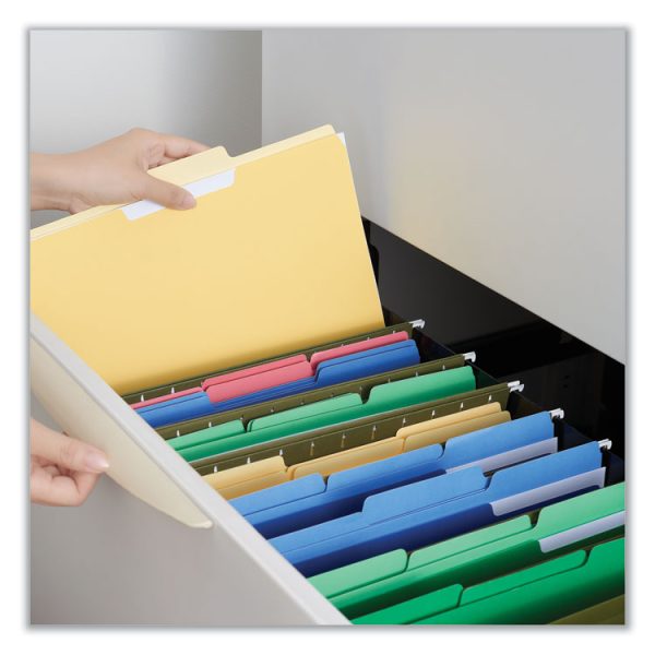 Deluxe Colored Top Tab File Folders, 1/3-Cut Tabs: Assorted, Legal Size, Yellow/Light Yellow, 100/Box - Image 4