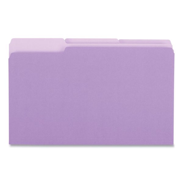 Deluxe Colored Top Tab File Folders, 1/3-Cut Tabs: Assorted, Legal Size, Violet/Light Violet, 100/Box - Image 3