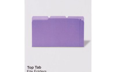 Deluxe Colored Top Tab File Folders, 1/3-Cut Tabs: Assorted, Legal Size, Violet/Light Violet, 100/Box