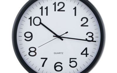 Round Wall Clock, 13.5″ Overall Diameter, Black Case, 1 Aa (sold Separately)