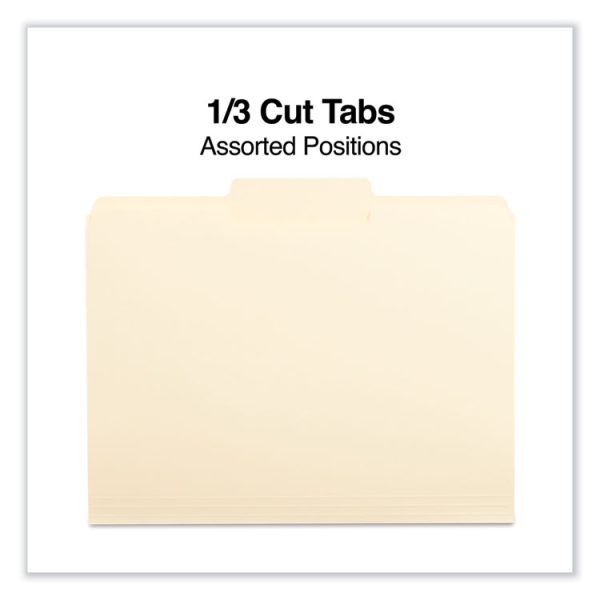 Top Tab File Folders, 1/3-Cut Tabs: Center Position, Letter Size, 0.75" Expansion, Manila, 100/Box - Image 5