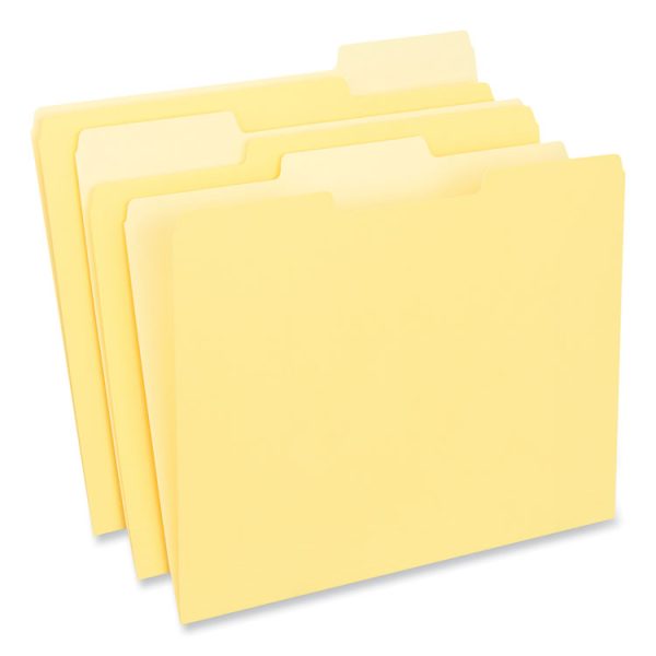 Interior File Folders, 1/3-Cut Tabs: Assorted, Letter Size, 11-pt Stock, Yellow, 100/Box - Image 2