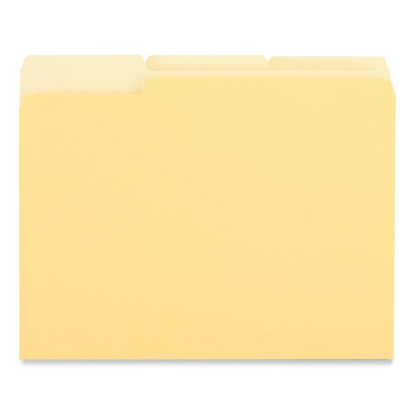 Interior File Folders, 1/3-Cut Tabs: Assorted, Letter Size, 11-pt Stock, Yellow, 100/Box - Image 3