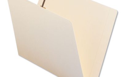 Reinforced End Tab Fastener Folders, 0.75″ Expansion, 1 Fastener, Letter Size, Manila Exterior, 50/Box