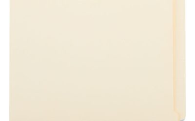 Deluxe Reinforced End Tab Folders, 9″ High Front, Straight Tabs, Letter Size, 0.75″ Expansion, Manila, 100/Box