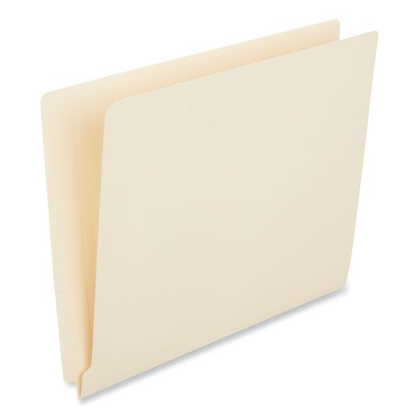 Deluxe Reinforced End Tab Folders, Straight Tabs, Letter Size, 0.75" Expansion, Manila, 100/Box - Image 2