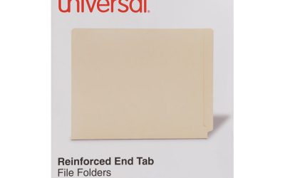 Deluxe Reinforced End Tab Folders, Straight Tabs, Letter Size, 0.75″ Expansion, Manila, 100/Box