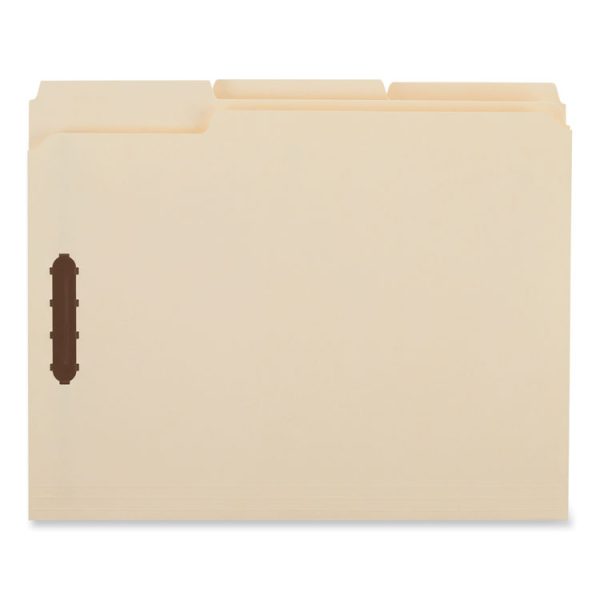 Deluxe Reinforced Top Tab Fastener Folders, 0.75" Expansion, 2 Fasteners, Letter Size, Manila Exterior, 50/Box - Image 3