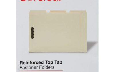 Deluxe Reinforced Top Tab Fastener Folders, 0.75″ Expansion, 2 Fasteners, Letter Size, Manila Exterior, 50/Box