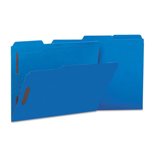 Deluxe Reinforced Top Tab Fastener Folders, 0.75" Expansion, 2 Fasteners, Letter Size, Blue Exterior, 50/Box - Image 4