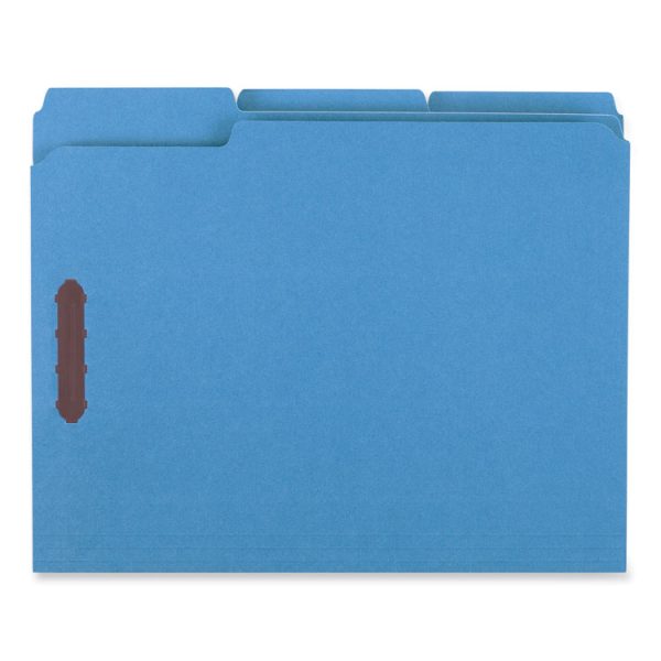 Deluxe Reinforced Top Tab Fastener Folders, 0.75" Expansion, 2 Fasteners, Letter Size, Blue Exterior, 50/Box - Image 3
