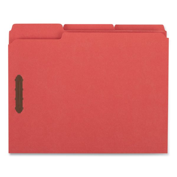 Deluxe Reinforced Top Tab Fastener Folders, 0.75" Expansion, 2 Fasteners, Letter Size, Red Exterior, 50/Box - Image 3