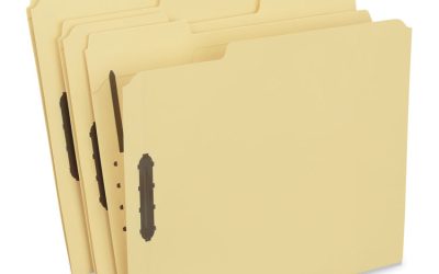 Deluxe Reinforced Top Tab Fastener Folders, 0.75″ Expansion, 2 Fasteners, Letter Size, Yellow Exterior, 50/Box