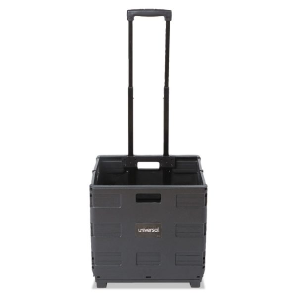 Collapsible Mobile Storage Crate, Plastic, 18.25 x 15 x 18.25 to 39.37, Black - Image 3