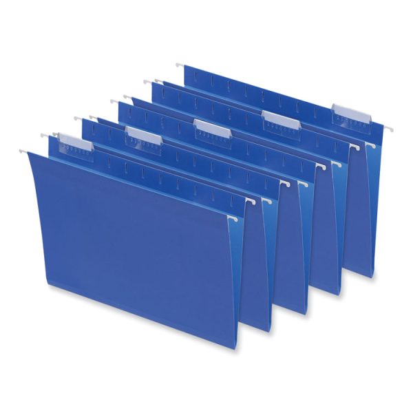 Deluxe Bright Color Hanging File Folders, Letter Size, 1/5-Cut Tabs, Blue, 25/Box - Image 2
