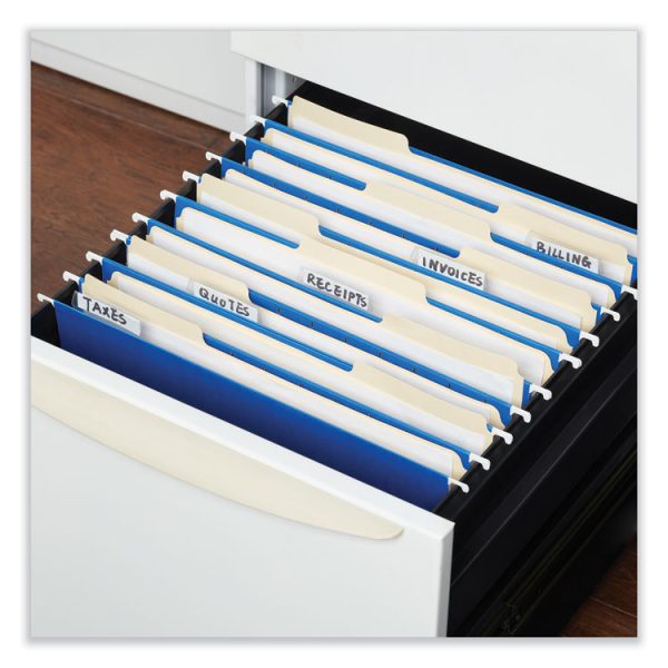 Deluxe Bright Color Hanging File Folders, Letter Size, 1/5-Cut Tabs, Blue, 25/Box - Image 3