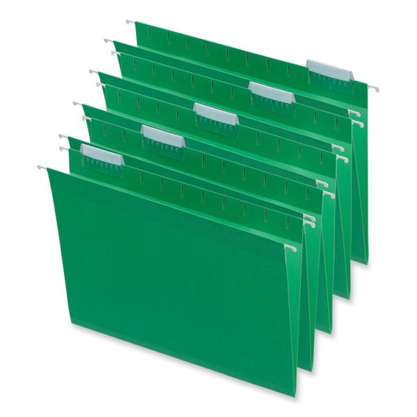 Deluxe Bright Color Hanging File Folders, Letter Size, 1/5-Cut Tabs, Bright Green, 25/Box - Image 2